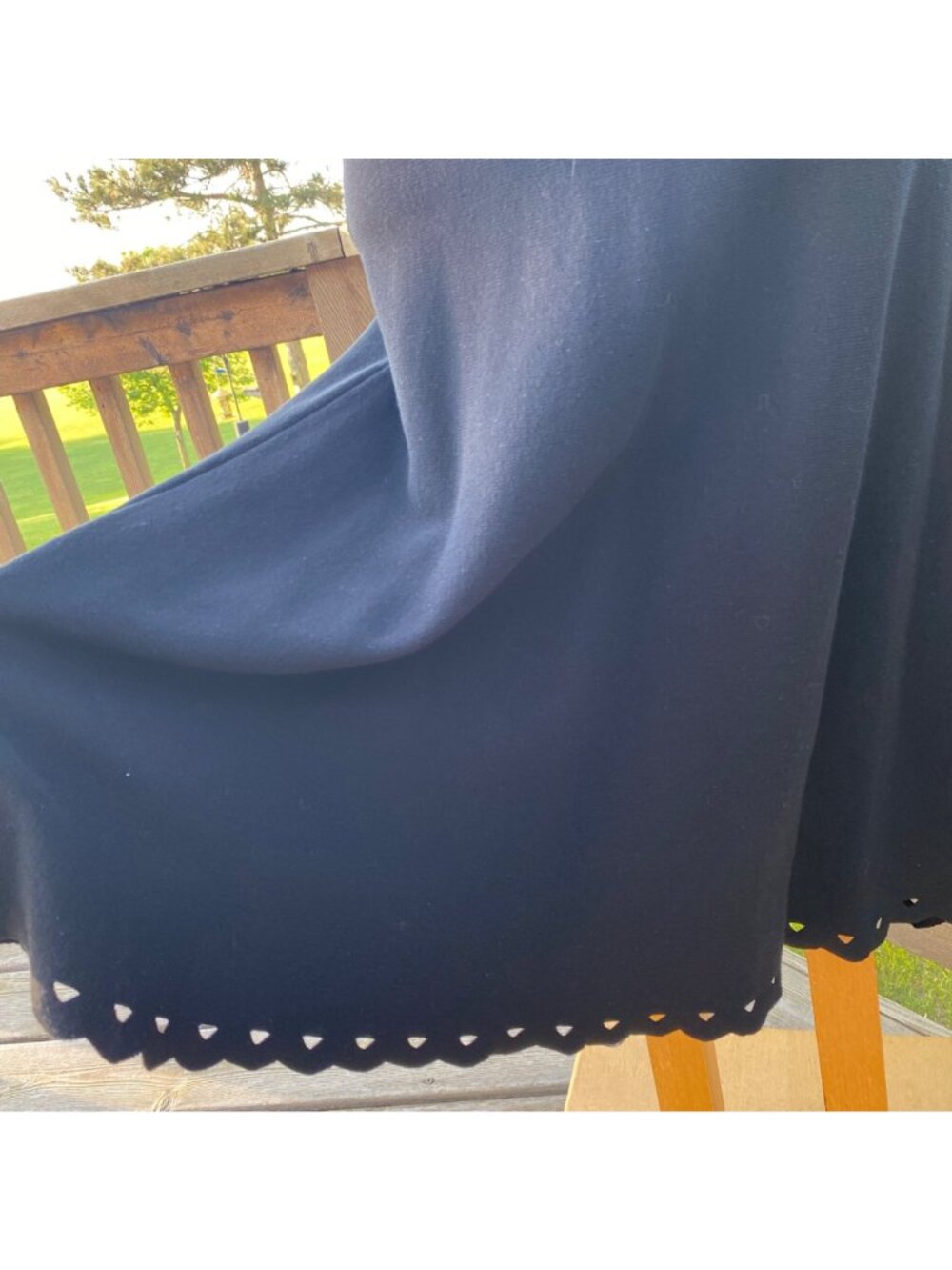 Ann Taylor Dress Black Knit Sleeveless Scoop Neck Size M Scalloped Hem NWT $129 - Picture 9 of 12